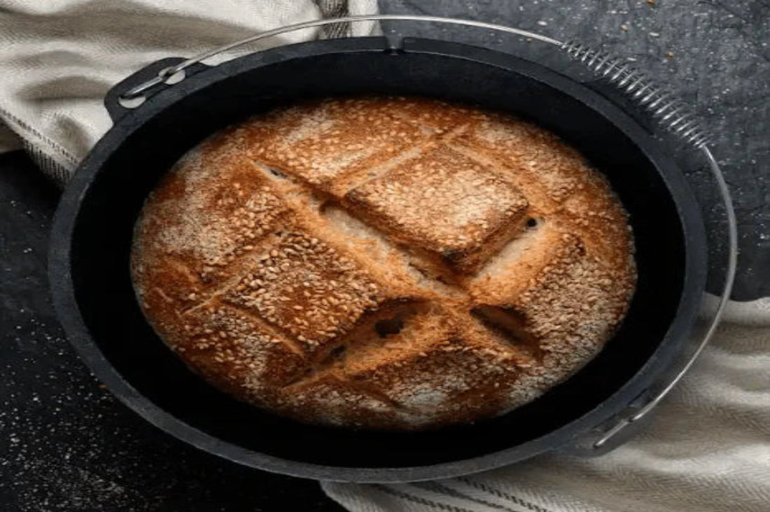 Enjoy the aroma of freshly baked bread, straight from our Dutch oven!