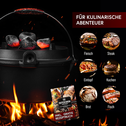 GUSSKÖNIG Dutch OvenMit Füßen+RingreinigerGusskönig